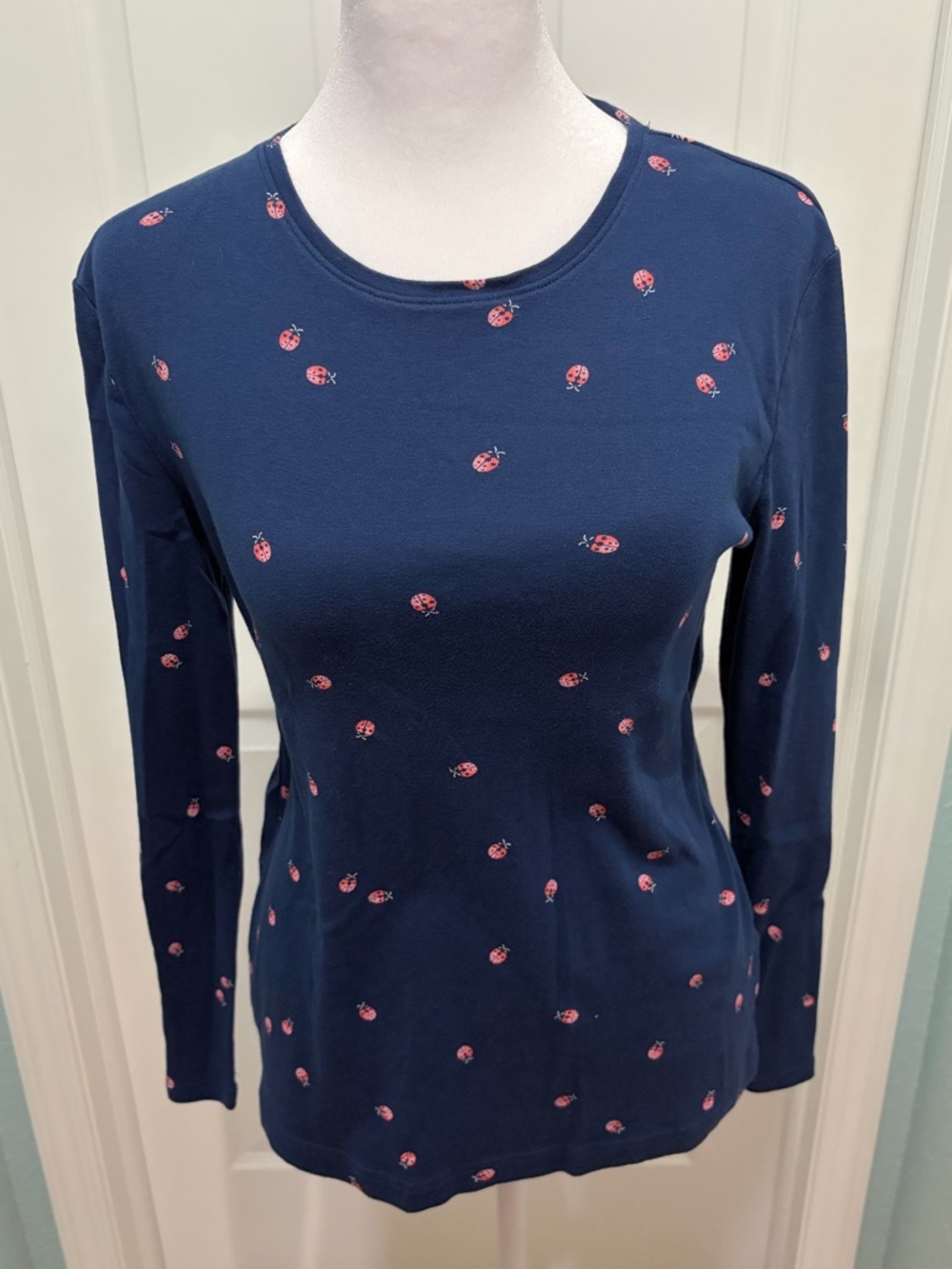 Croft & Barrow Lady Bug Print Long Sleeve Tee - Women’s Small